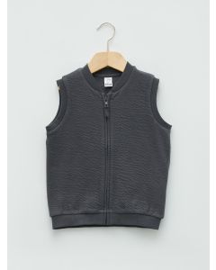 Crew Neck Baby Boy Zippered Vest