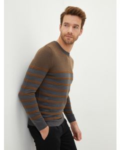 Crew Neck Long Sleeve Men's Tricot Sweater