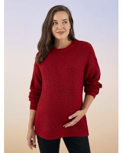 Crew Neck Regular Long Sleeve Maternity Tricot Sweater