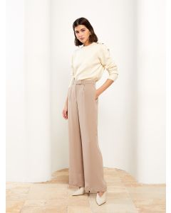 High Waisted Relaxed Fit Regular Women's Trousers