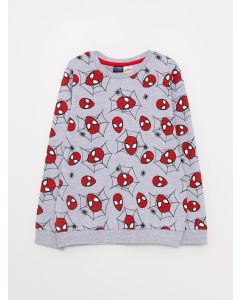 Crew Neck Spiderman Printed Long Sleeve Boy T-shirt