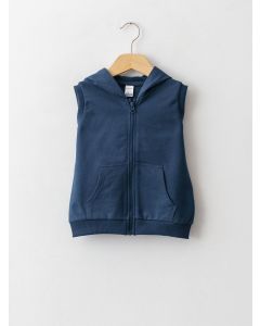 Hooded Basic Baby Boy Zippered Vest