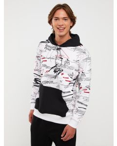 Oversize Hooded Long Sleeve Printed Men's Hoodie