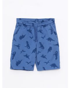 Elastic Waist Patterned Gabardine Boy Shorts