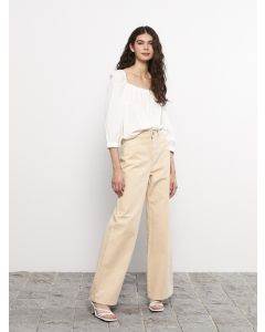 Standard Fit Regular Bell-Bottoms Gabardine Women's Trousers