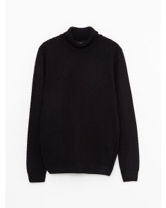 Turtleneck Long Sleeve Men's Tricot Sweater