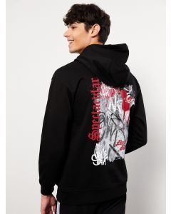 Oversize Hooded Long Sleeve Printed Men's Hoodie