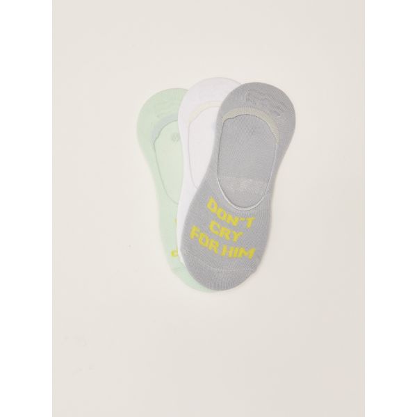 عبوة من 3 جوارب باليه نسائية بطبعة