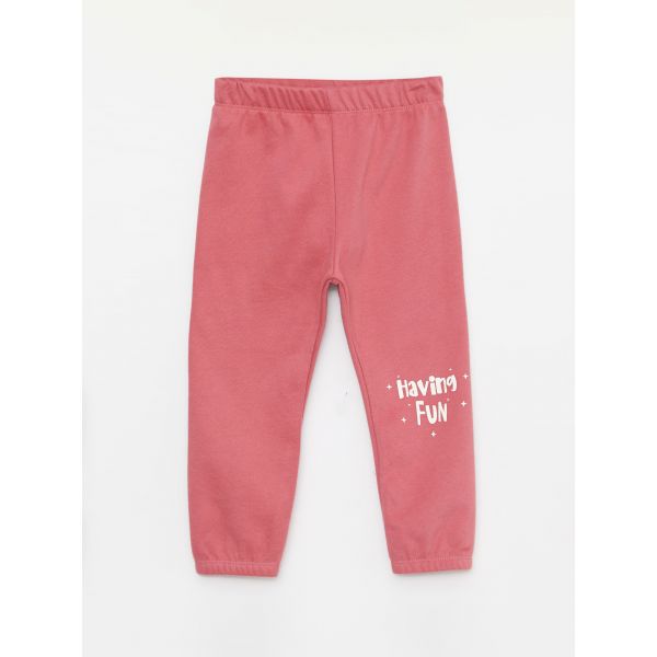 Elastic Waist Printed Baby Girl Sweatpants