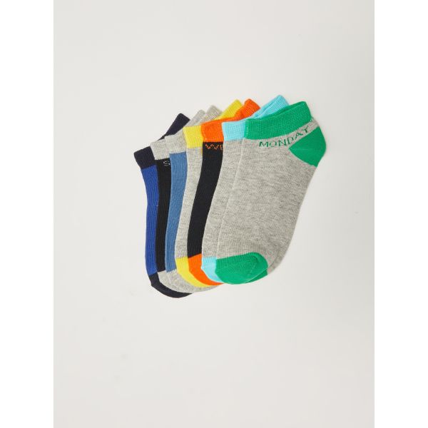 Color Block Boy Booties Socks 7 Pieces