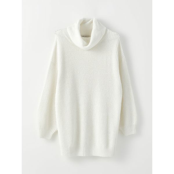 Turtleneck Regular Long Sleeve Women's Tricot Tunic