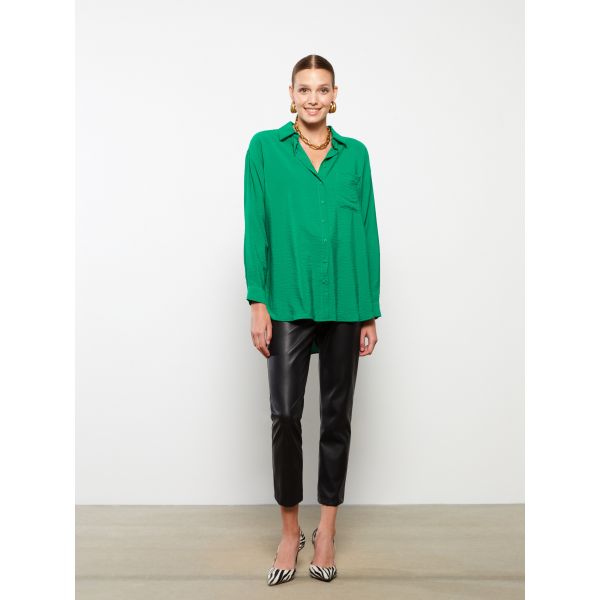 Buttoned Regular Long Sleeve Women's Shirt