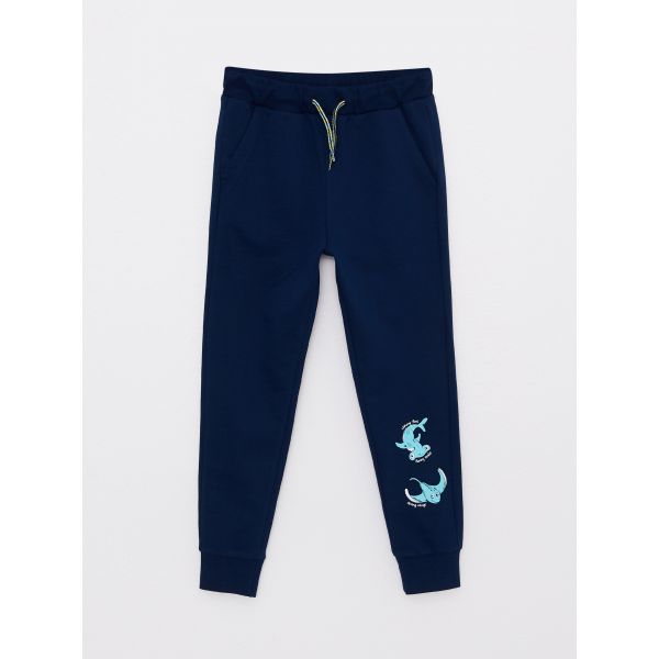 بنطال رياضي خفيف أولادي مطبوع بخصر مطاطي