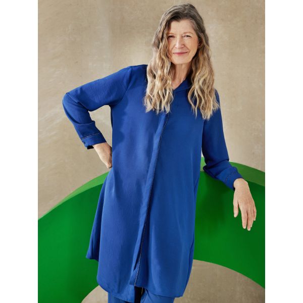 Shirt Collar Straight Long Sleeve Women's Tunic