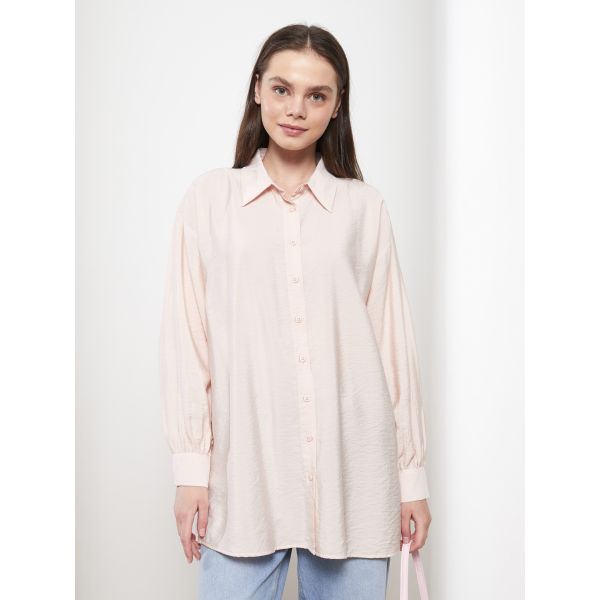 Shirt Collar Straight Long Sleeve Women's Tunic