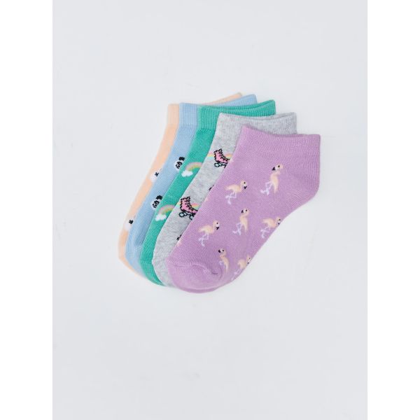 Patterned Girl Booties Socks 5-Pack