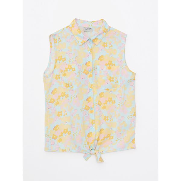 Patterned Viscose Girl Shirt