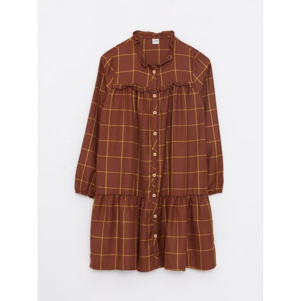 Grandad Plaid Long Sleeve Girl Dress