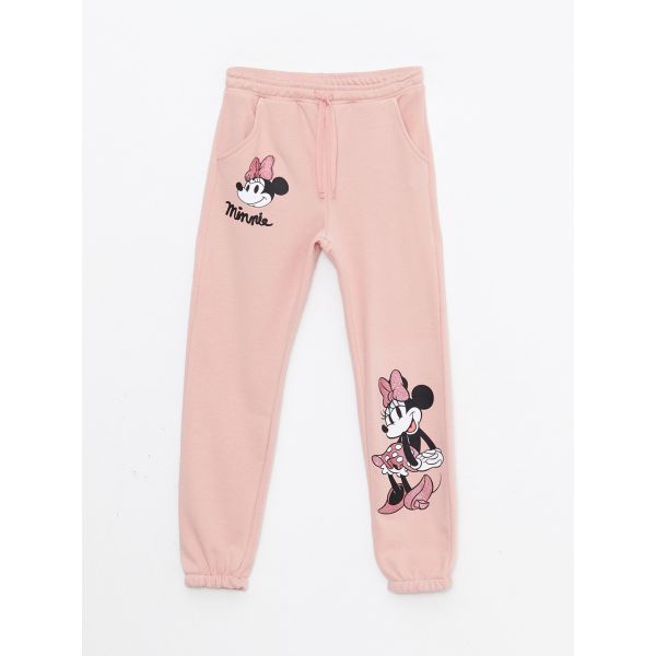 Elastic Waist Minnie Mouse Printed Girl's Tracksuit Bottoms