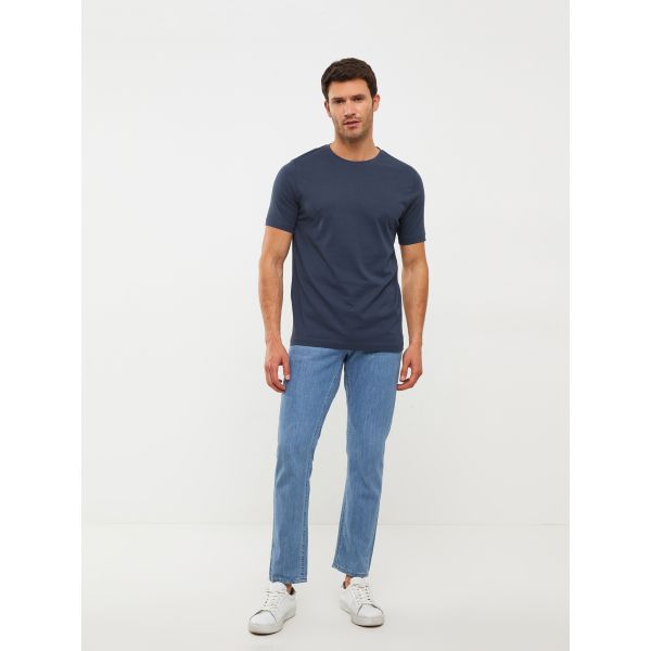 تى شيرت قطن باكمام قصيره ورقبه دائريه  للرجال