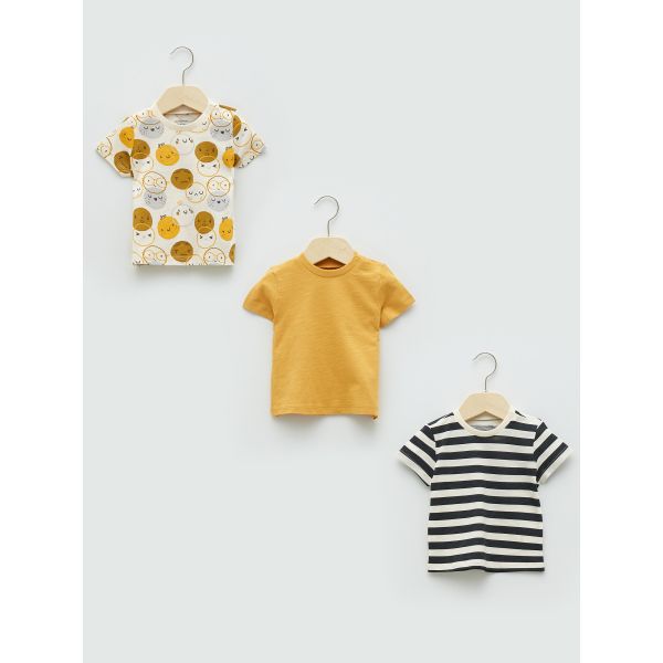 Crew Neck Short Sleeve Baby Boy T-Shirt 3-Pack