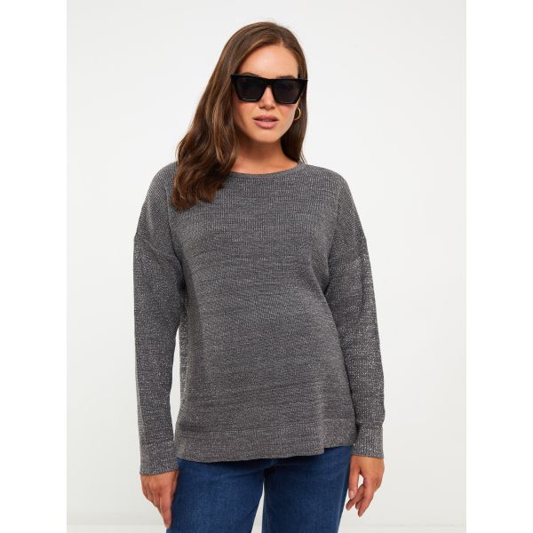 Crew Neck Regular Long Sleeve Maternity Tricot Sweater
