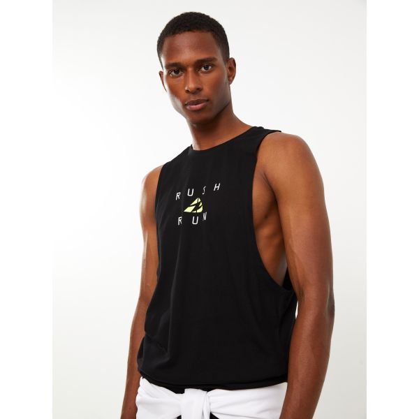 Crew Neck Sleeveless Printed Male Athlete