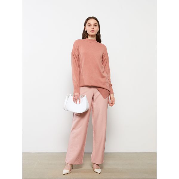 Half Turtleneck Regular Long Sleeve Women's Tricot Tunic